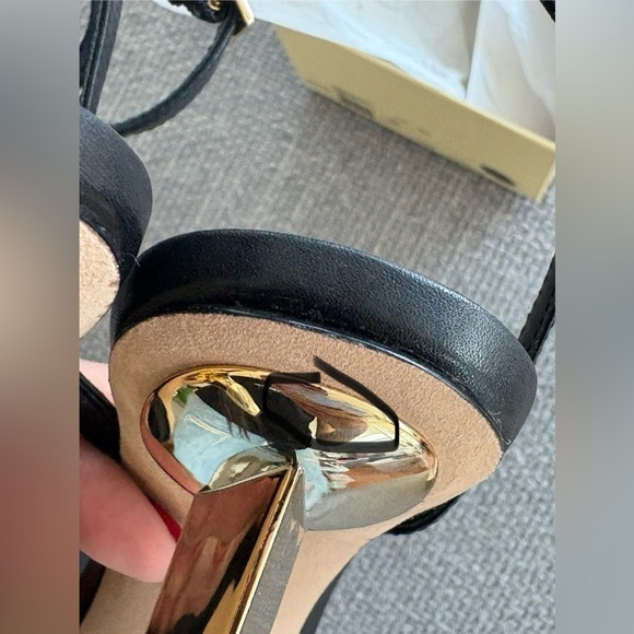 Michael Kors Halle Gold Heel Sandals 9 – Real Leather, Not Outlet, New in Box - Picture 7 of 13